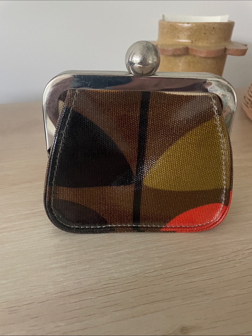 Orla Kiely Small Women's Coin Purse in Brown and Multicolor